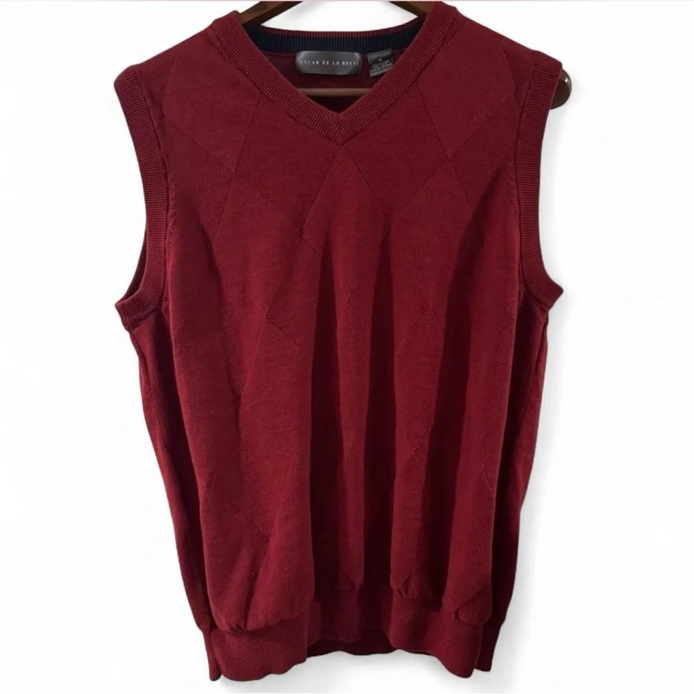 VTG Y2K Oscar de la Renta Red Sweater Vest Size Men’s Medium